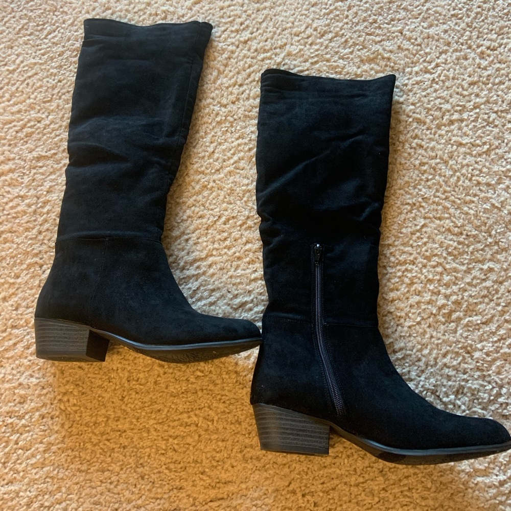 Knee high suede boots